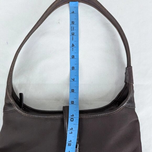 FERRAGAMO Vara Bow Solid Knit Nylon Designer Formal Medium Brown Hobo Charm BAG - Picture 16 of 16